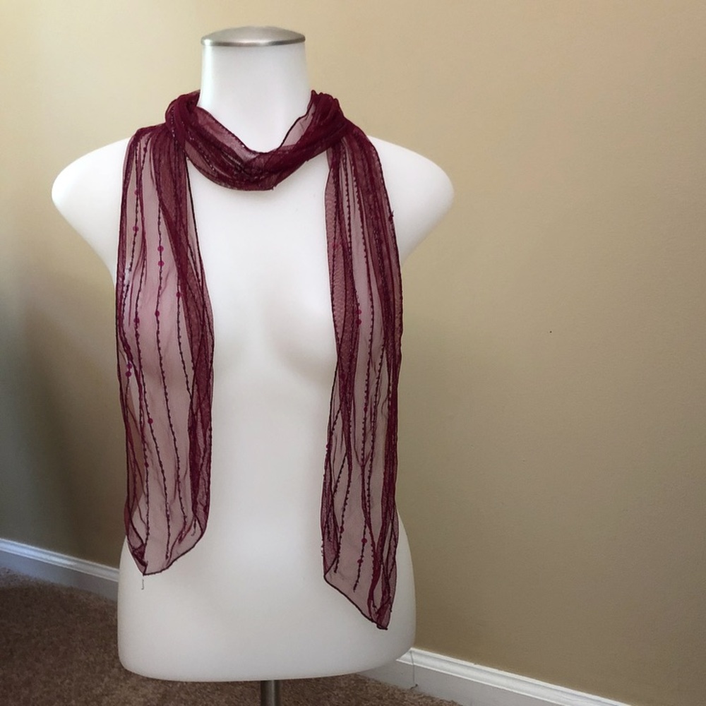 Maroon Sequin Scarf 🧣
